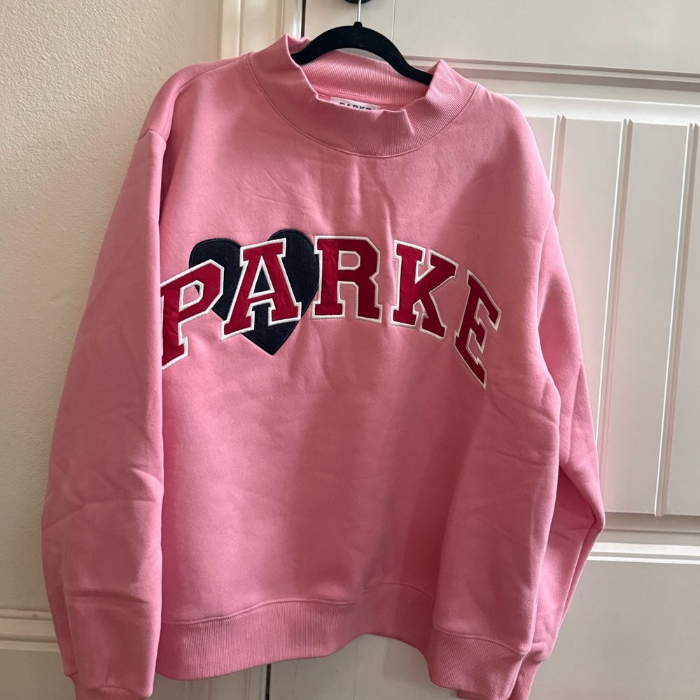 Brand New PARKE Jean Heart Varsity Mockneck L/XL